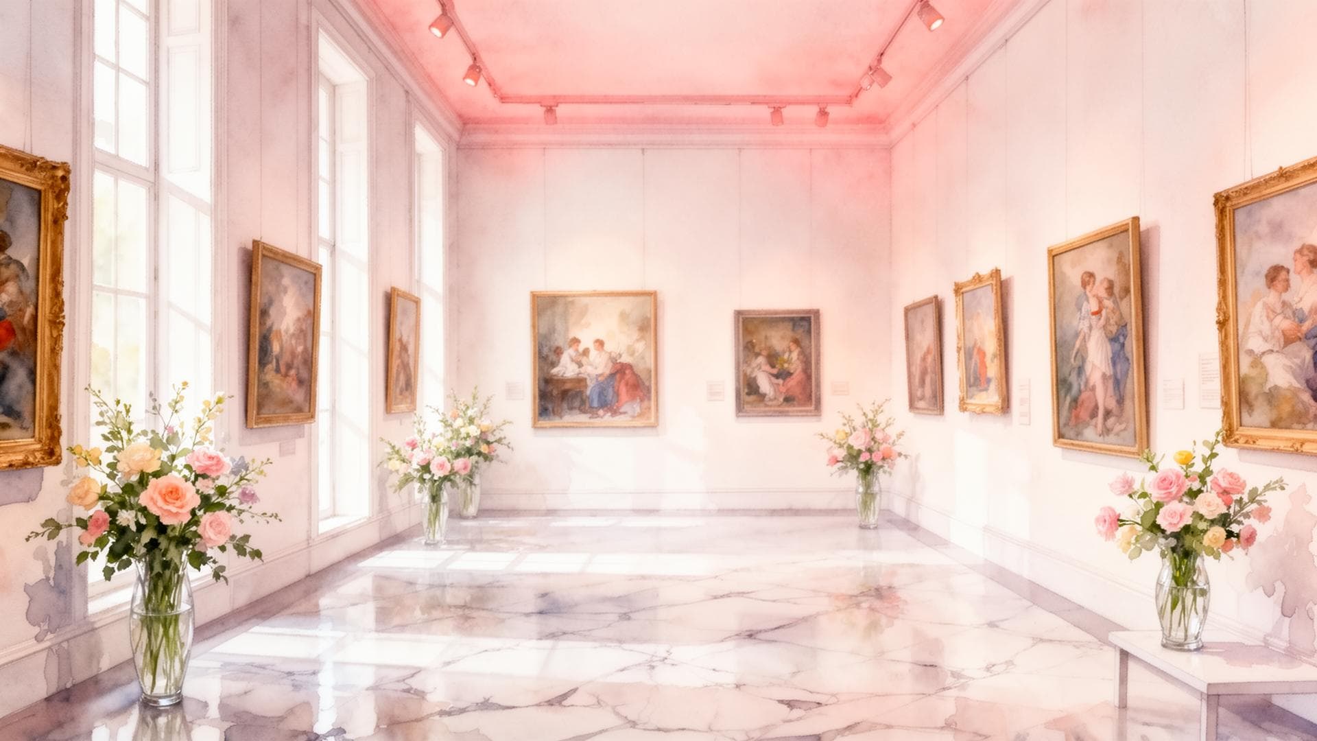 Elegant art gallery interior